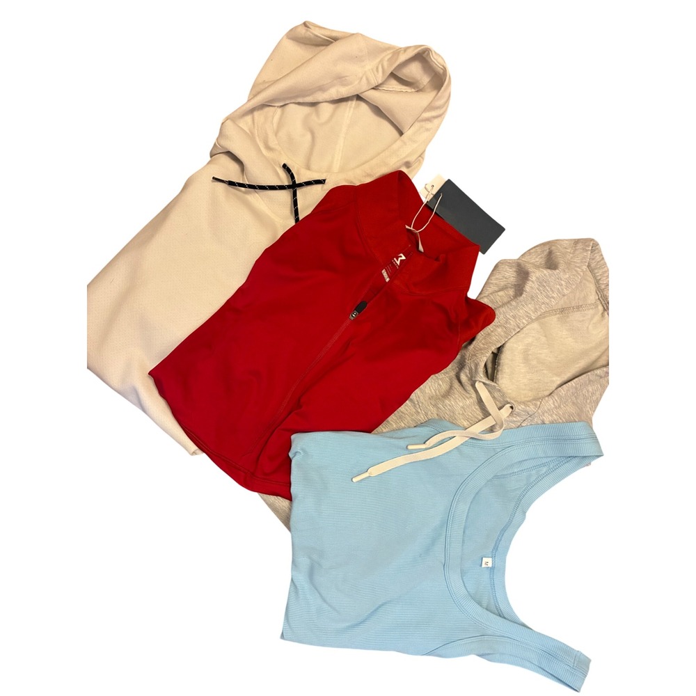 Women Activewear Bundle 4pc Cutter & Buck Jacket Hoodies Tank Red Blue Grey L M